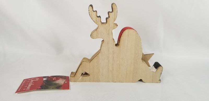 Photo 3 of SANTA  AND REINDEER WOOD CHRISTMAS DECOR 6L X 1 W X 5H INCHES  NEW