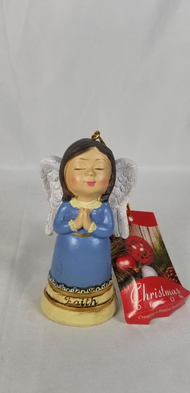 Photo 1 of FAITH PRAYING CHRISTMAS BELL ANGLE  4.5H INCHES NEW