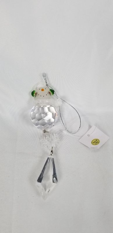 Photo 1 of ACRYLIC SNOWMAN ORNAMENT 1.5 X 6.5H INCHES NEW 