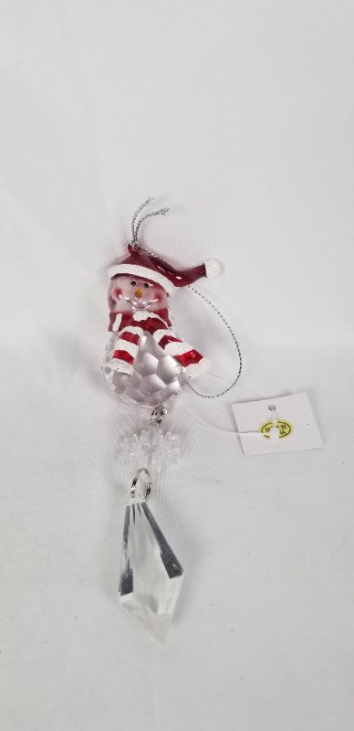 Photo 1 of ACRYLIC SNOWMAN ORNAMENT 1.5 X 6.5H INCHES NEW 