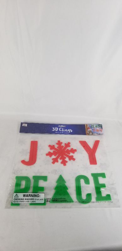 Photo 2 of JOY AND PEACE 3D CHRISTMAS HOLIDAY CLINGS NEW