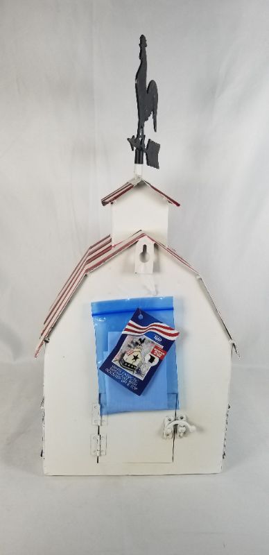 Photo 3 of PATRIOTIC BIRDHOUSE WITH ROOSTER WEATHERVANE WITH CLEAN  OUT METAL 9L X 7W X 18H INCHES NEW 