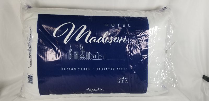 Photo 1 of MADISON HOTEL LUXURY STANDARD WHITE PILLOW WITH PURPLE LINE ALONG THE SIDE NEW