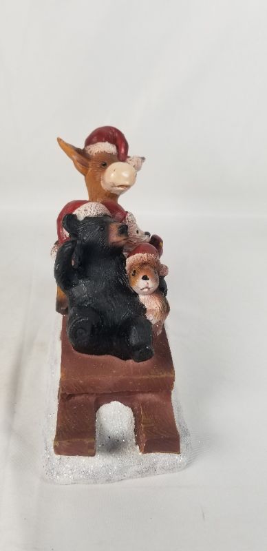 Photo 2 of COUNTRY CHRISTMAS MOOSE AND FIRENDS ON SLED FIGURE 6.5 X 3 X 5.5H INCHEWS NEW 