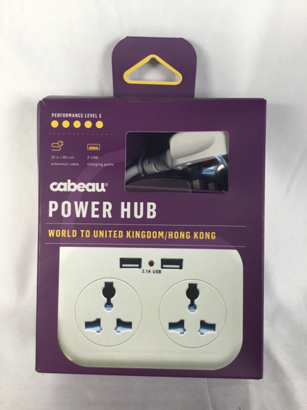 Photo 1 of POWER HUB WORLD TO UK/HK 2 WORLDWIDE AC POWER OPUTLETS WITH 2 USB PORTS NEW