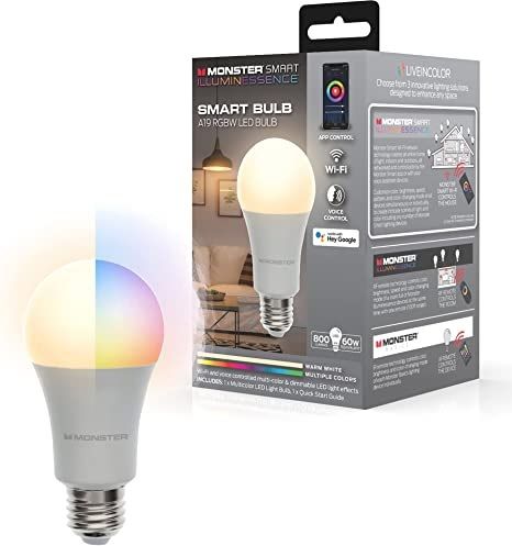 Photo 1 of A19 MULTICOLOR + WHITE SMART BULB WITH APP AND VBOICE CONTROL WORKS WITH ALEXA AND GOOGLE NEW