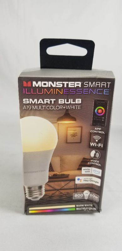 Photo 2 of A19 MULTICOLOR + WHITE SMART BULB WITH APP AND VBOICE CONTROL WORKS WITH ALEXA AND GOOGLE NEW