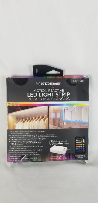 Photo 3 of MOTION REACTIVE LED LIGHT STRIP RGBW COLOR CHANGING MODES, INCLUDES BATTERY POWERED MOTION SENSOR AND REMOTE CONTROL 6.5 FEET  NEW