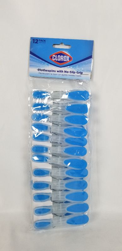 Photo 2 of 12 PIECE PLASTIC CLOTHESPINS WITH NO SLIP GRIP NEW