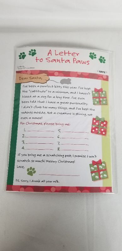 Photo 1 of A LETTER TO SANTA PAWS CHRISTMAS LIST WITH ENVELOPE NEW