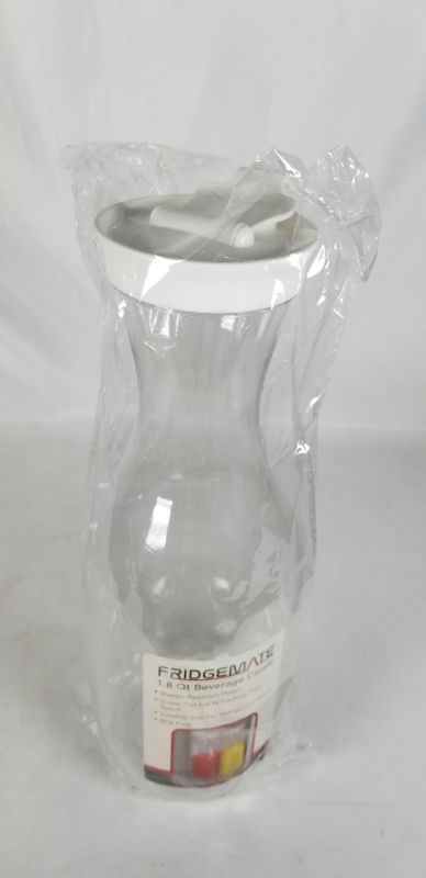 Photo 2 of 1.8QT CLEAR BEVERAGE CARAFE WHITE SCREW ON  LID WITH LOCKING POUR SPOUT  SHATTER RESISTANT PLASTIC BPA FREE NEW