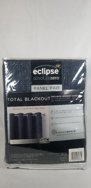 Photo 2 of ECIPSE ABSOLUTE ZERO PANEL PAIR TOTAL BLACKOUT   GROMMET PANELS 84 INCH LENGTHN KIMBALL/DUSK LIGHT FILTERING, REDUCE NOIDE, AND SAVE ENERGY NEW