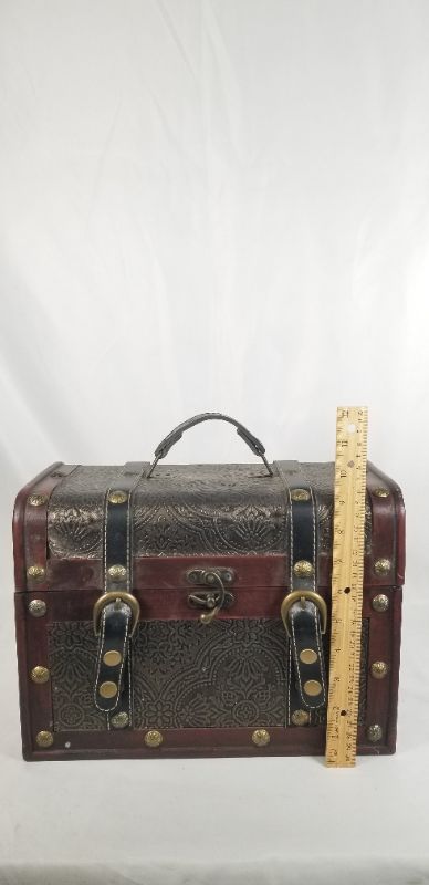 Photo 5 of Pirate Treasure Vintage Chest  Handmade Decorative Wooden Box Trinket Jewelry Storage Case used