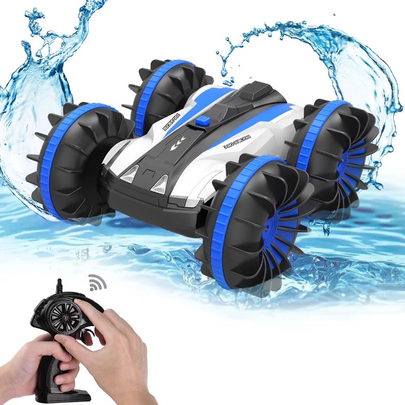 Photo 1 of Amphibious Waterproof Remote Control Car 2.4Ghz 4WD RC 360 Degree Spins Cars Toy for Kids Used