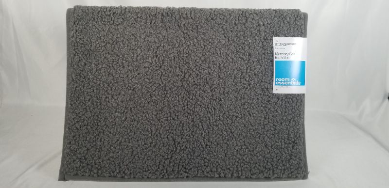 Photo 2 of 17"x24" Memory Foam Bath Rug Dark Gray Stain Resistant - Room Essentials New