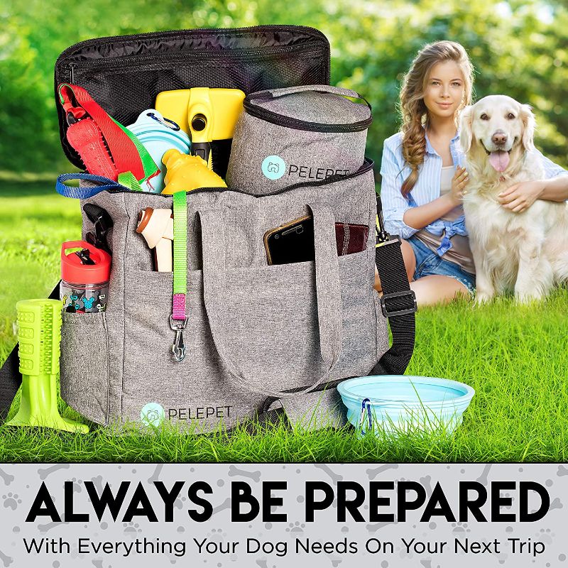 Photo 5 of PELEPET TRAVEL BAG FOR DOGS SMALL MEDIUM LARGE 3 IN 1 WEEKENDER BACKPACK CROSSOVER OR HANDHELD INCLUDES 2 SILICONE COLLAPSIBLE BOWLS 2 FOOD CONTAINERS 1 WATERPROOF BLANKET NEW 