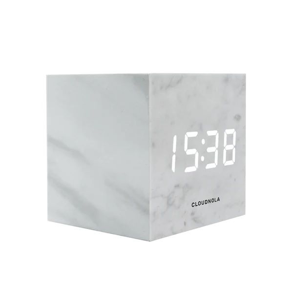 Photo 1 of Block Clock -White Cube Alarm Clock New