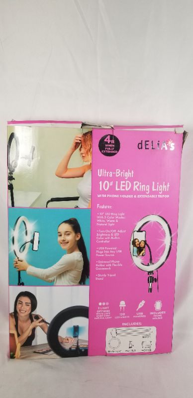 Photo 5 of Ultra-Bright 10" LED Ring Light with Phone Holder and Extendable Tripod Perfect for Bedroom Décor Has Beautiful Lighting