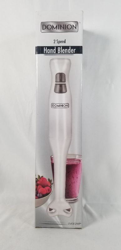 Photo 3 of Dominion Electric Multi Purpose Immersion Stick Hand Blender, Powerful 180 Watt Ice Crushing 2-Speed Control One Hand Mixer, Removable Blending Stick for Easy Cleaning, White