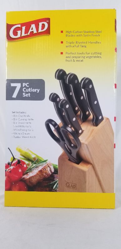 Photo 1 of 7 PIECE CULTERY SET WITH HIGH CARBON STAINLESS STEEL BLADES NEW