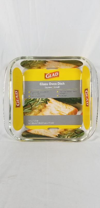 Photo 1 of Clear Glass Square Baking Dish | 1.2-Quart Nonstick Bakeware Casserole Pan | Freezer-to-Oven and Dishwasher Safe, Small