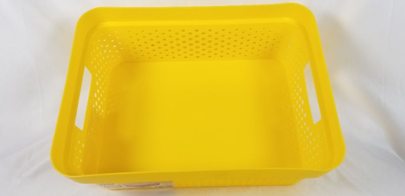 Photo 4 of  YELLOW 2 GALLON STORAGE BASKET 13.875 10.125 x 5.375 INCHES NEW 