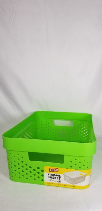 Photo 4 of GREEN 2 GALLON STORAGE BASKET 13.875 10.125 x 5.375 INCHES NEW