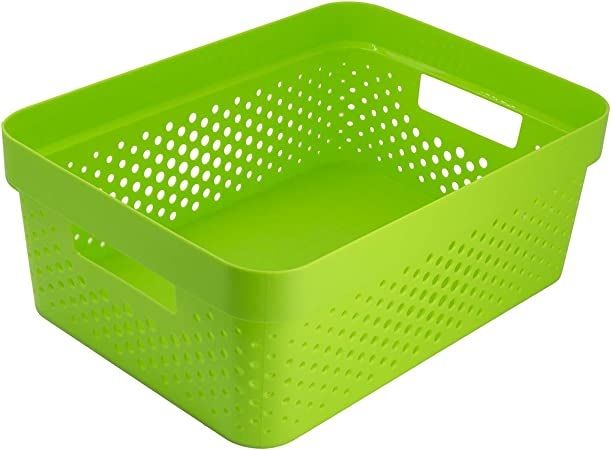 Photo 1 of GREEN 2 GALLON STORAGE BASKET 13.875 10.125 x 5.375 INCHES NEW