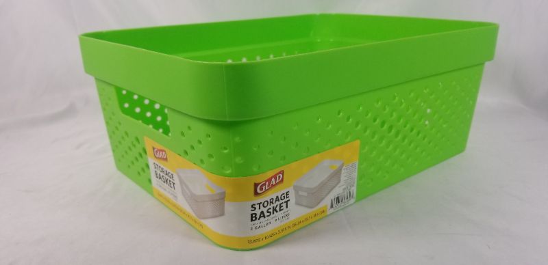Photo 5 of GREEN 2 GALLON STORAGE BASKET 13.875 10.125 x 5.375 INCHES NEW