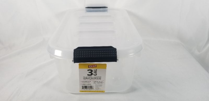 Photo 2 of 3 GALLON CLEAR STORAGE CONTAINER WITH LID 16.7 X 10 X 6.5 INCHES NEW
