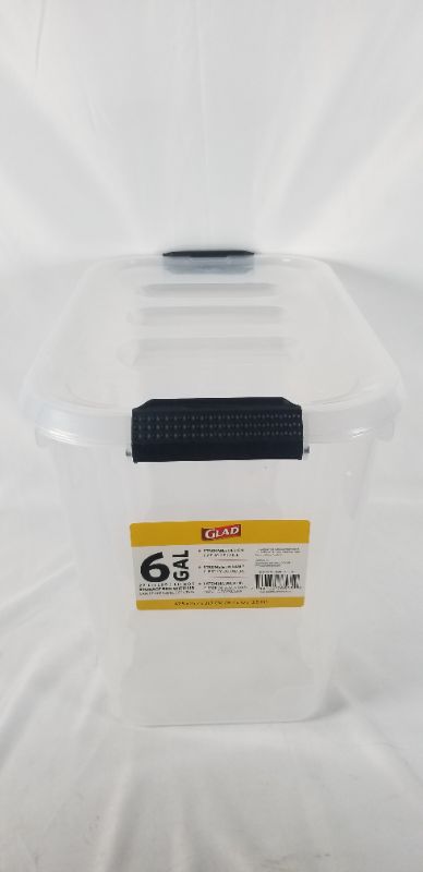 Photo 2 of 6 GALLON CLEAR STORAGE CONTAINER WITH LID 16.7  10 X 12.5 INCHES NEW
