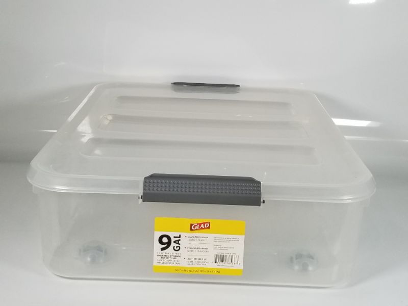 Photo 3 of 9 GALLON UNDER THE BED STORAGE BOX WITH LID AND WHEELS 25 X 19 X 6.4 INCHES NEW