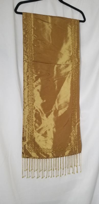 Photo 2 of GOLD TABLE RUNNER 72 X 14 INCHES NEW