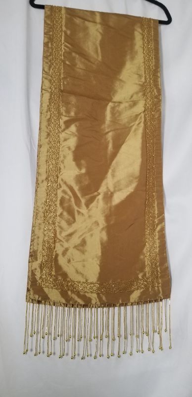 Photo 1 of GOLD TABLE RUNNER 72 X 14 INCHES NEW