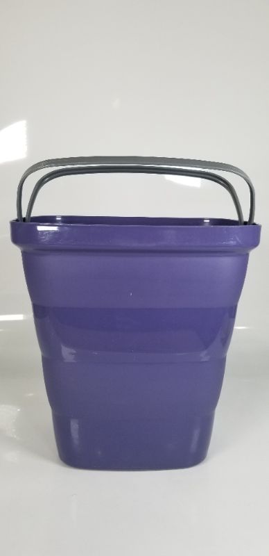 Photo 4 of Purple Metro Plastic Waste Bin – 14L, Rectangle with Bag Ring New