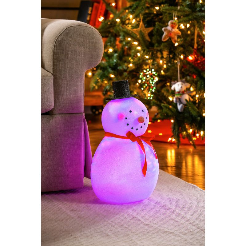 Photo 2 of 17'' Tall LED Acrylic Snowman Table Décor, 10.5'' x 6.5'' x 17.8'' inches