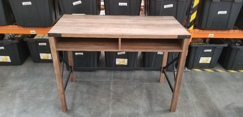 Photo 5 of Walker Edison - 42" Modern Farmhouse Wood X-Frame Cubby Computer Desk - Rustic Oak