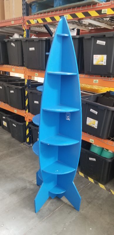 Photo 2 of Blue Rocket Shaped Kids Bookcase Storage 23.5 x 12 x66H inches NEW