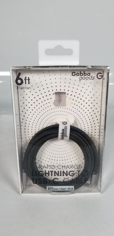 Photo 1 of 6 FEET RAPID CHARGE  LIGHTNING TO USB-C CABLE BLACK NEW