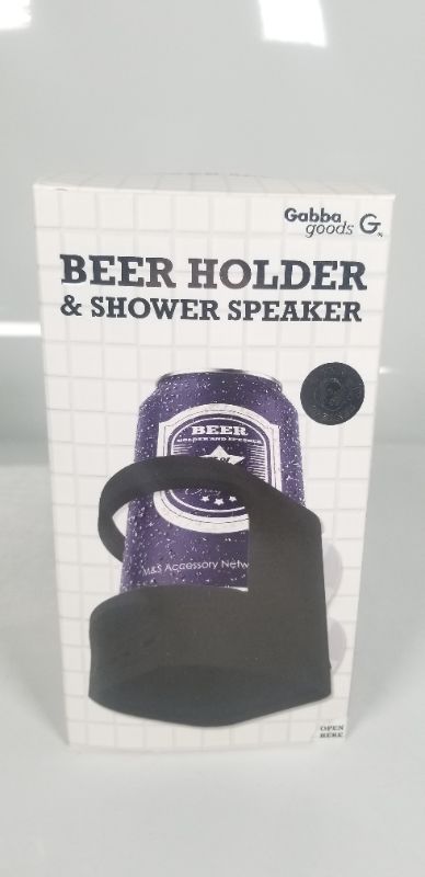 Photo 2 of Gabba Goods Beer Holder/Premium Shower Speaker Bluetooth 4.2 Wireless Portable Shower/Bath Water Resistant Beer Holder Speaker with Built in Microphone new