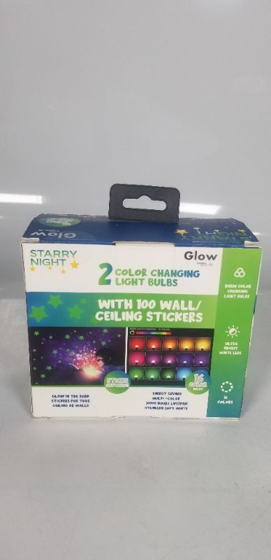 Photo 2 of 2 color changing light bulbs with 100 wall glow in the dark ceiling stickers new