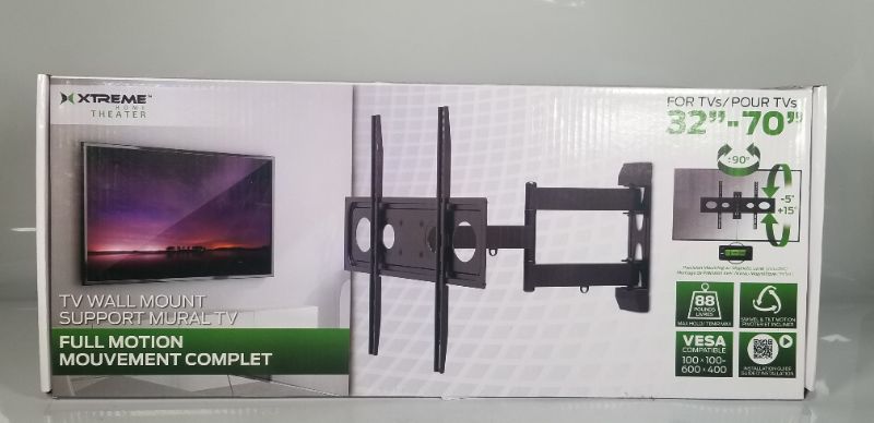 Photo 2 of XTREME  Full Motion TV Wall Mount fits tvs 32-70 inches XMB10128 New