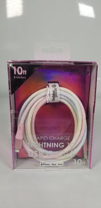 Photo 1 of MULTI COLOR RAPID CHARGE LIGHTNING TO USB 10 FT CABLE NEW