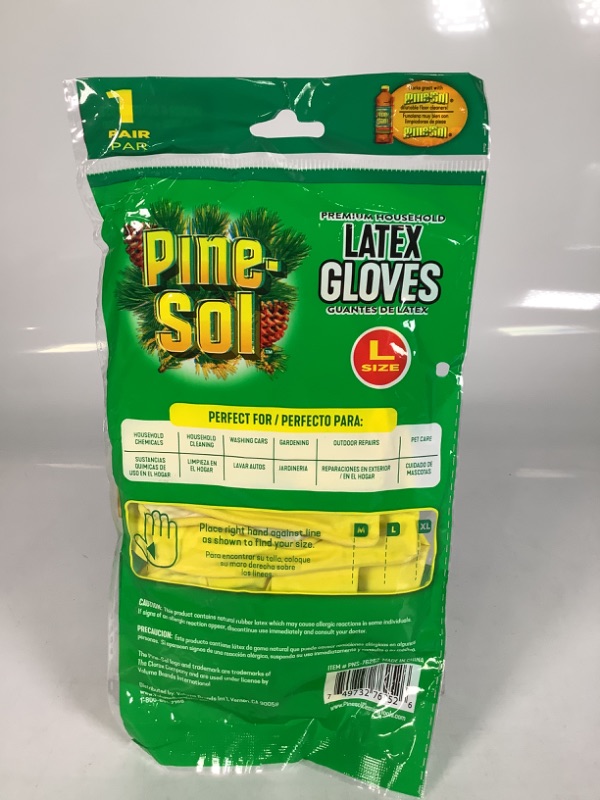 Photo 2 of 1 PAIR PREMIUM HOUSEHOLD LATEX GLOVES SIZE L INDOOR AND OUTDOOR USE