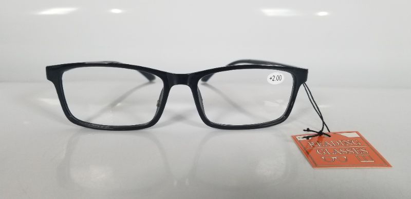 Photo 1 of +2.00 BLACK READING GLASSES BIFOCAL STYLE NEW 