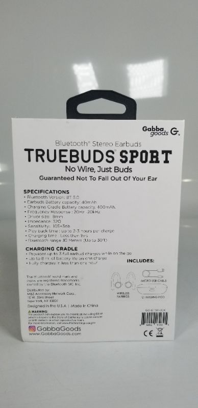 Photo 2 of BLACK TRUEBUDS SPORT BLUETOOTH STEREO EARBUDS NO WIRE JUST BUDS NEW