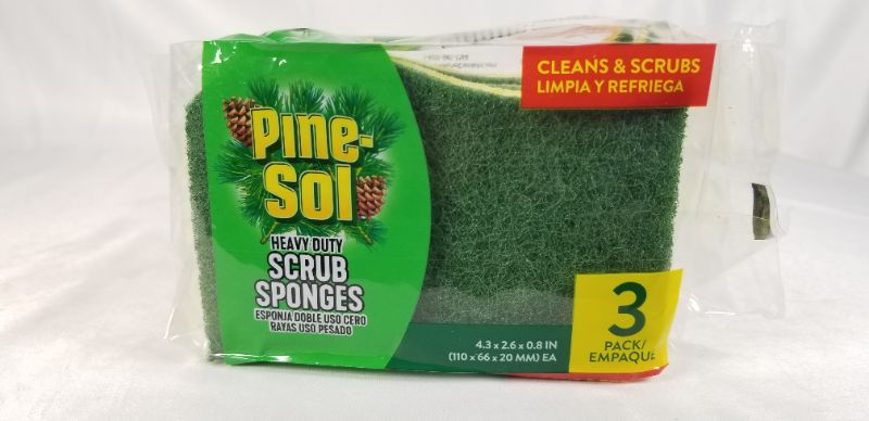 Photo 2 of  GREEN HEAVY DUTY SCRUB SPONGES 3 PACK CLEANS AND SCRUBS NEW 