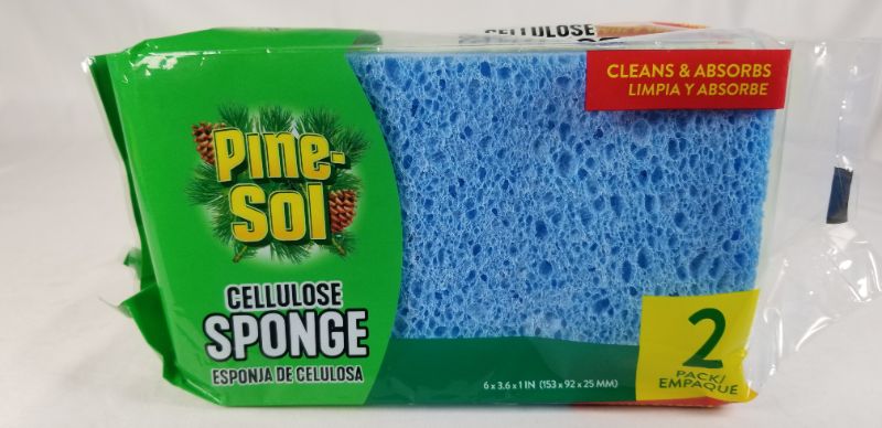 Photo 1 of 2 PIECE GREEN/BLUE CELLULOSE SPONGE CLEANS AND ABSORBS  6 X 3.6 X 1 INCH   NEW