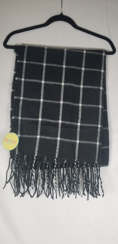 Photo 3 of BLACK PLAID ADALINE OVERSIZED SCARF NEW