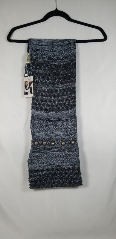 Photo 1 of BLUEISH/DARK GRAY  2 IN 1 SCARF WEAR AS A STRAIGHT SCARF OR BUTTON FOR AN INFINITY SCARF NEW 